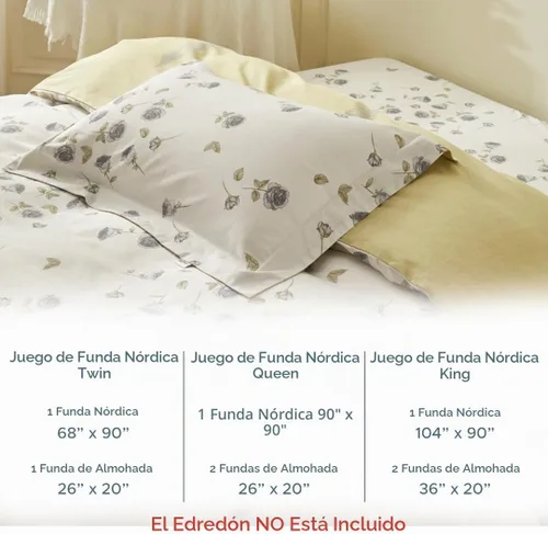 Vista 4 de Essina - Juego de funda de edredón de 3 piezas tamaño queen con 1 funda de edredón queen y 2 fundas de almohada – 620 hilos – Funda de edredón