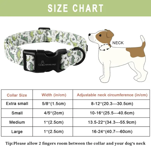Vista 6 de Aring Pet Collar de algodón, ligero y ajustable, con hebilla de liberación rápida para perros pequeños, medianos y grandes, para cachorros, S