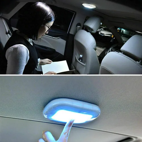 Vista 2 de MASO Lámpara de techo para interior de coche, 10 LED, 12 V, USB, recargable, luces de lectura para remolque/furgoneta/yate/barco/caravana