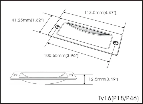 Vista 3 de QCAA Tirador rectangular de zinc fundido a presión, 1-5/8"x4-1/2, níquel satinado, paquete de 2, fabricado en Taiwán