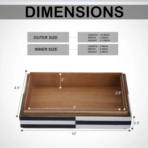 Vista 6 de Caja de almacenamiento de joyas con ilusión 3D en blanco y negro, organizador geométrico decorativo para aretes, collares y recuerdos, caja