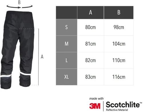 Vista 6 de Salzmann 3M Pantalones de lluvia reflectantes Pantalones de senderismo impermeables Fabricado con 3M Scotchlite