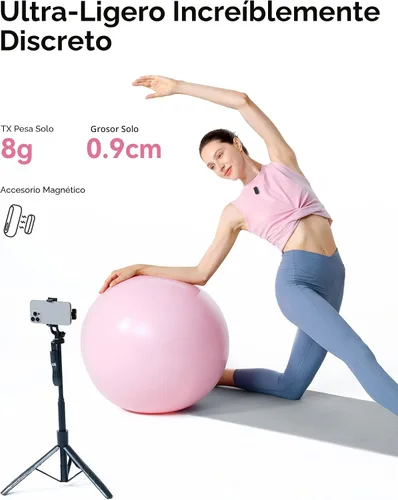 Vista 7 de Micrófono inalámbrico Hollyland Lark A1 Mini para iPhone y Android, 48kHz/24-bit, Cancelación Inteligente de Ruido de 3 Niveles, Micrófono para Negro