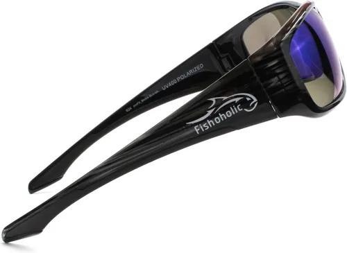 Vista 6 de Fishoholic Pro Series - Gafas de sol polarizadas para pesca con goma, protección solar UV400, regalo de pesca Rubber Accents with Hard Case and