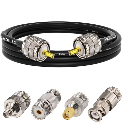 Vista 13 de Cable de puente PL259 de 1 pie - Cable coaxial RG58 de 15 pulgadas corto 50 ohmios coaxial para medidor SWR radio de radioaficionado radio CB