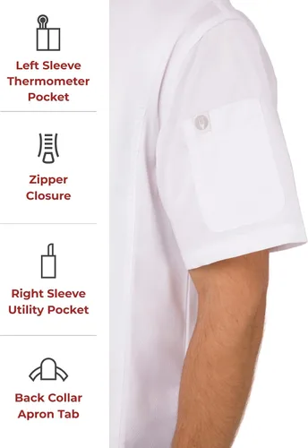 Vista 4 de Chef Works Springfield - Abrigo de chef para hombre