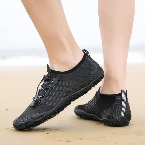 Vista 7 de Whatseaso Zapatos acuáticos para mujeres y hombres, de secado rápido, zapatos descalzos para buceo, natación, surf, aqua, caminar, playa, yoga