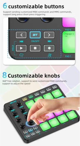 Vista 3 de Controlador inalámbrico MIDI Pads, USB portátil Bluetooth con 16 tambor Negro
