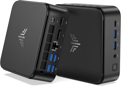 Vista 12 de KAMRUI Mini PC Celeron J3455, Mini computadora de escritorio, 86B DDR/128GB eMMC pequeña computadora 4K soporte 2.5" SSD/mSATA SSD/2.4G+5G WiFi dual