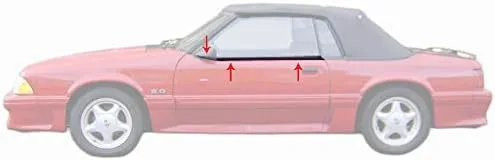 Vista 2 de Blue Oval Industries 1988-1993 Mustang GT LX - Kit de moldeo de línea de cinturón de puerta exterior convertible