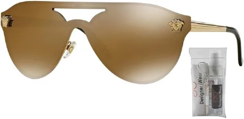Vista 2 de Versace VE2161 Gafas de sol aviador para hombres para mujeres paquete con kit de cuidado de gafas de cortesía iWear de diseñador