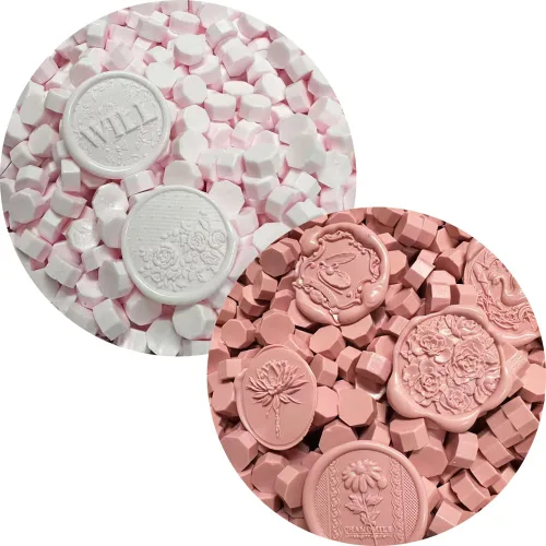 Vista 5 de 400 cuentas de sellado de cera rosa para sello de cera (rosa)