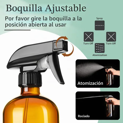 Vista 3 de GIVAMEIHF Botellas de spray de vidrio ámbar botellas de spray de vidrio
