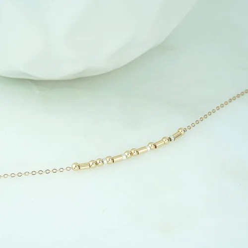 Vista 7 de Happy Golden Birthday Morse Code Necklace Gift Friend Bestie Christmas Gift