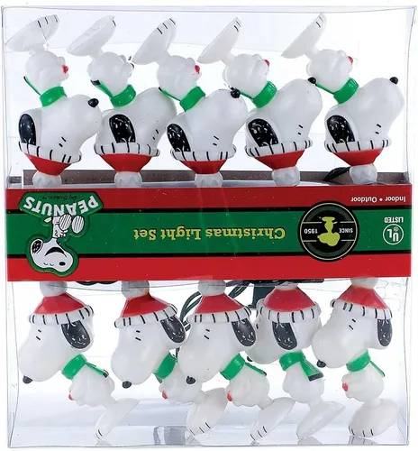 Vista 2 de Kurt Adler - Juego de luces Peanuts Snoopy de 11 pies y 10 luces