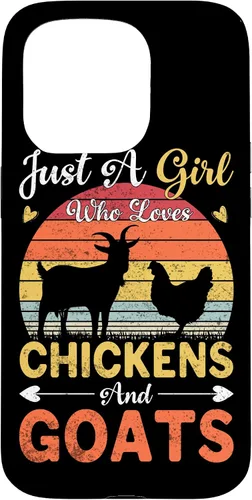 Vista 14 de Funda de regalo vintage con texto en inglés «Just A Girl Who Loves Chickens and Goats Farmer» para iPhone 17