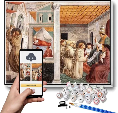 Vista 11 de Kits de pintura por números para adultos y niños Muerte del caballero de Celano pintura por Benozzo Gozzoli Arts Craft para decoración de pared