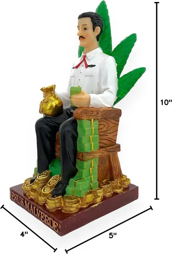 Vista 5 de GCK Estatua de 10 pulgadas Busto de Jesús Malverde Sinaloa Figura México Imagen Estatua