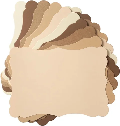 Vista 11 de Paquete de 50 tarjetas de kraft en blanco de cartulina gruesa marrón, tarjetas de felicitación para manualidades, tarjetas de regalo, menús, baby