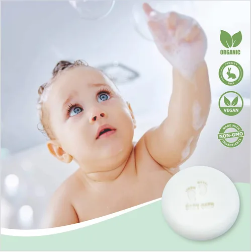 Vista 5 de Relaxcation Barra de jabón puro sin perfume para bebés, 4 ingredientes simples, aceite de coco orgánico, aceite de oliva y ricino, y manteca