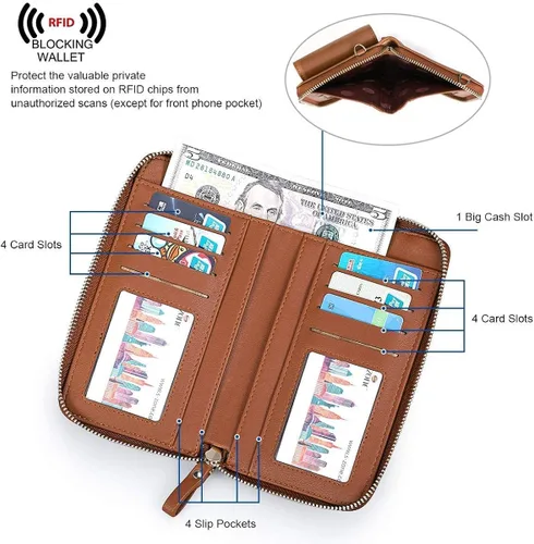Vista 6 de S-ZONE Bolso grande del bolso del hombro del cuero genuino de las mujeres paquete grande del bolso del bolso del bolso con la pequeña bolsa
