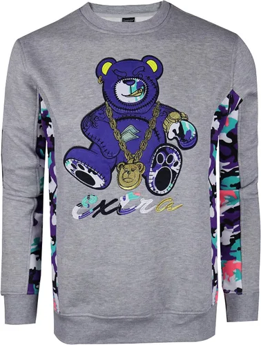 Vista 28 de SCREENSHOT APPLIQUE F11966 Premium Fleece Streetwear Chenille EMB Crew Neck Sweatshirt - Classic Fit