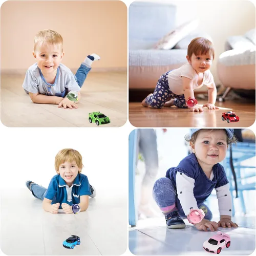 Vista 4 de Tomatong Juguetes de Reloj de Coche con Control Remoto con Luz LED, Mini Coches de Carreras de 2.4 GHz Juguete de Muñeca para Niños, Coche Pequeño
