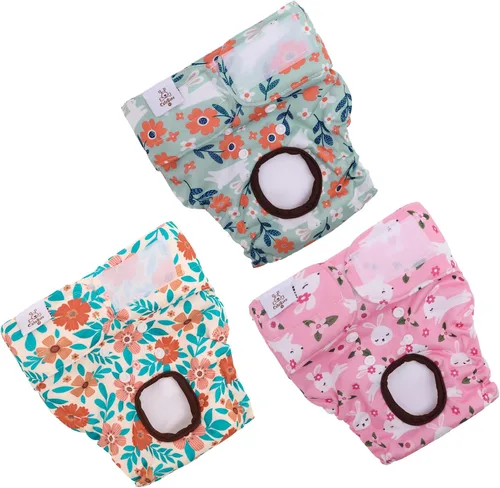Vista 11 de CuteBone - Pañales para perras, paquete de 3 unidades para perritos, talla XS, D14XS
