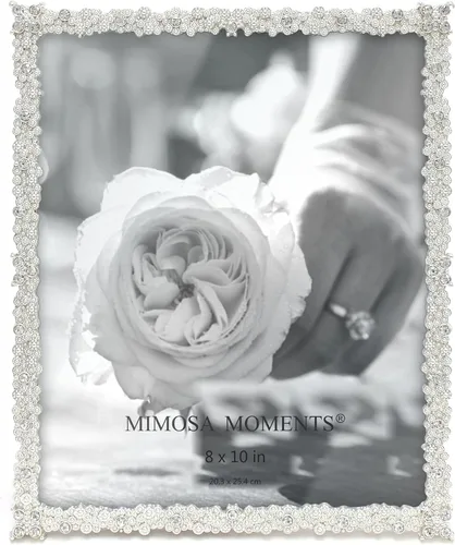 Vista 11 de Marco de fotos en tono latón 4x6 con diamantes de imitación Jewel - Marco de fotos decorativo de 4 x 6 pulgadas para boda, aniversario, Navidad