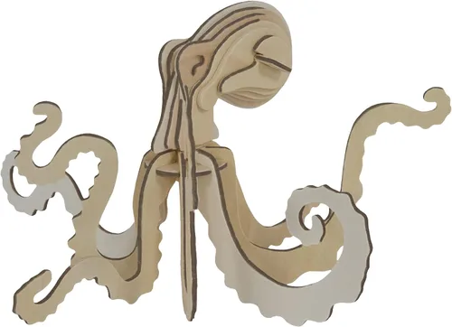 Vista 30 de Rompecabezas de madera Eco 3D de Deluxebase. Kit de manualidades de rompecabezas 3D con temática animal. Juguetes de animales de safari de madera
