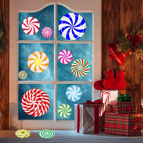 Vista 5 de 57 calcomanías de pared de Navidad, calcomanías decorativas para piso