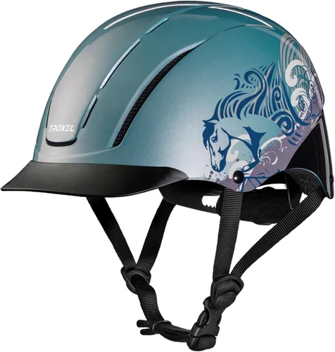Vista 15 de Troxel Spirit Duratec Casco de equitación de cobertura completa, diseño ajustable de perfil bajo, equipo de equitación de seguridad