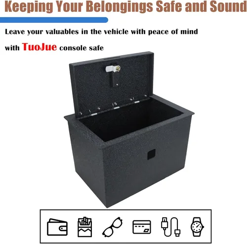 Vista 5 de Caja Fuerte de Consola Central Caja Fuerte para Pistolas Compatible con Chevrolet Suburban y Tahoe 2015-2020, GMC Yukon y Yukon XL 2015-2020