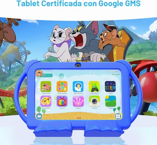 Vista 3 de HOTTABLET Tableta para niños de 7 pulgadas, Android 12, 4 GB de RAM, 32 GB de ROM, expansión de 512 GB, con control parental, WiFi, Bluetooth