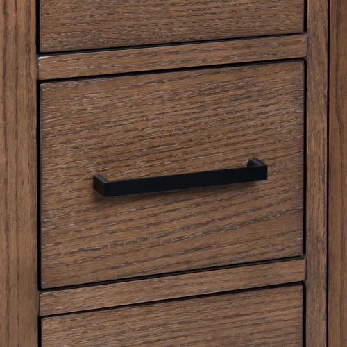 Vista 9 de ARIEL Cambridge Mueble base de tocador de baño de 36 pulgadas, madera maciza, 2 puertas de cierre suave, 5 cajones de cola de milano, roble marrón