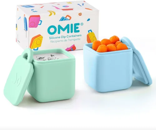 Vista 9 de Omie Caja (paquete de 2) recipientes para salsas a prueba de fugas, recipiente para aderezo de ensalada, recipiente de condimentos con tapas