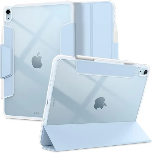 Vista 11 de Spigen Funda para iPad 10.2, iPad de 9ª/8ª/7ª generación (2021/2020/2019), Ultra Hybrid Pro con parte trasera transparente y soporte para lápices