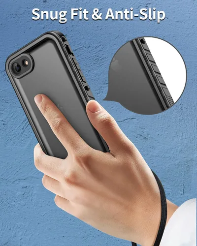 Vista 7 de SPORTLINK Funda impermeable para iPhone SE 3rd 2022/iPhone SE 2nd 2020/iPhone 7/8 - Con protector de pantalla integrado, funda impermeable de cuerpo