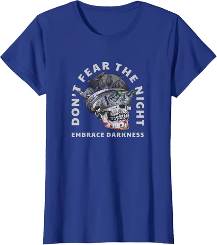 Vista 7 de Camiseta táctica militar con diseño de calavera con visión nocturna Negro