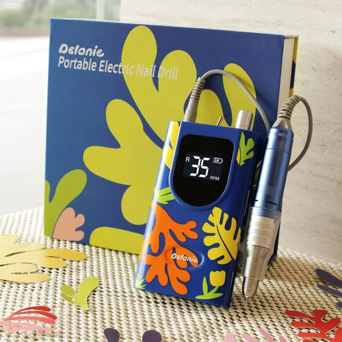 Vista 12 de Delanie Taladro de Uñas Profesional de Alto Torque 35000 RPM Recargable Portátil Eléctrico Lima de Uñas para Acrílico y Gel con Puntas para Negro