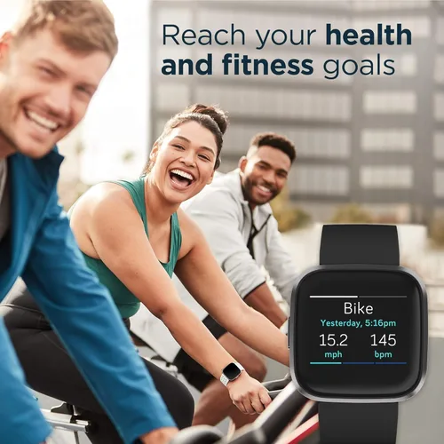 Vista 3 de Fitbit Versa 2 - Reloj inteligente de salud y fitness con frecuencia cardíaca, música, Alexa integrado, seguimiento de sueño y natación