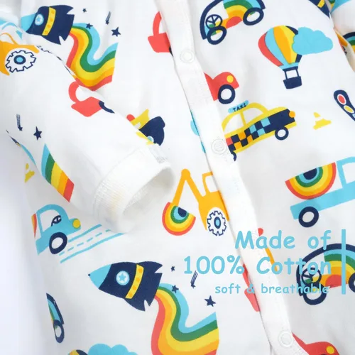 Vista 2 de Minicoco Mono unisex de manga larga para bebé, 100% algodón, con pies y pies