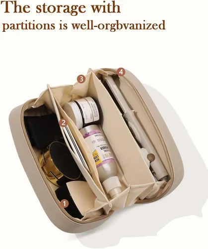Vista 6 de Pocmimut Bolsa de maquillaje, bolsa de maquillaje plana abierta, accesorios para automóvil, organizador de artículos esenciales de viaje