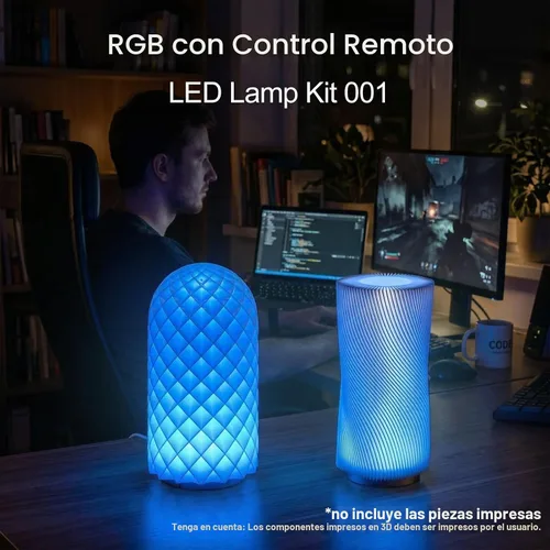 Vista 2 de Kit de lámpara LED RGB de control remoto de 20 Uds. 001 para Bambu Lab H2D/X1/P1P/A1 Multicolor Incluye Botón Batería Makerworld para Anycubic 20