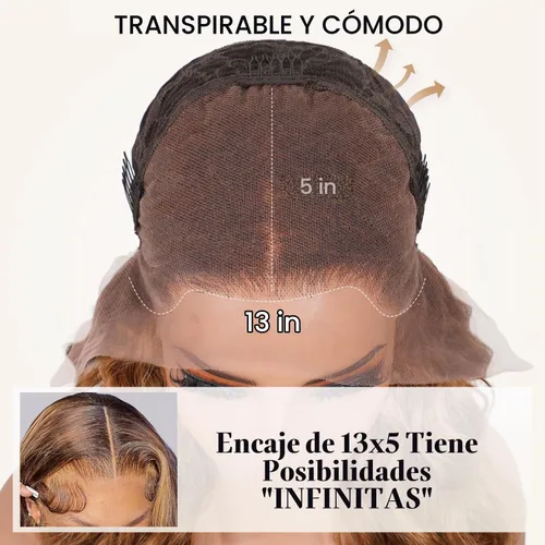 Vista 5 de Pizazz Honey Blonde Lace Front Wigs Human Hair Pre Plucked Natural Hairline 13x4 Glueless Wigs Human Hair 180 Density 4/27 Highlight Body Wave Human