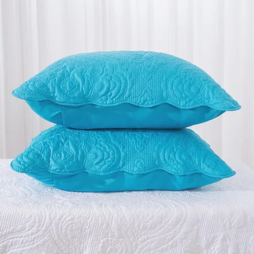 Vista 7 de BOSOWOS Juego de 2 fundas de almohada acolchadas de microfibra decorativas, fundas de almohada suaves y transpirables con cierre de sobre