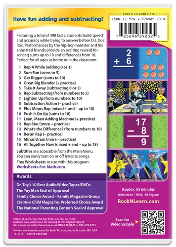 Vista 4 de 1st Grade DVD Collection by Rock N Learn - Phonics Sight Words Addition Subtraction and Life Science