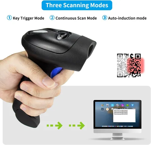 Vista 2 de NetumScan Lector de código de barras QR USB para computadoras, escáneres de código de barras de imagen 1D 2D automáticos con cable portátil