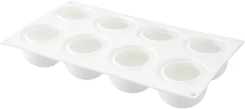 Vista 13 de Restaurantware -Molde de bola de 8 cavidades de pastelería, 1 molde de chocolate listo para horno - Molde de silicona blanca flexible, congelable