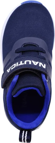 Vista 4 de Nautica - Tenis para niños con correa ajustable y cordones elásticos, zapatos informales cómodos para niños y niñas (bebéniño pequeño)